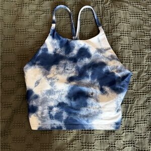 Old Navy Blue and White Tie-Dye Crop Top
